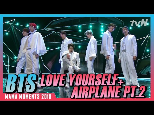 ★BTS★ Love Yourself + Airplane Pt 2 Performance | MAMA Moments 2018 [#tvNDigital] class=