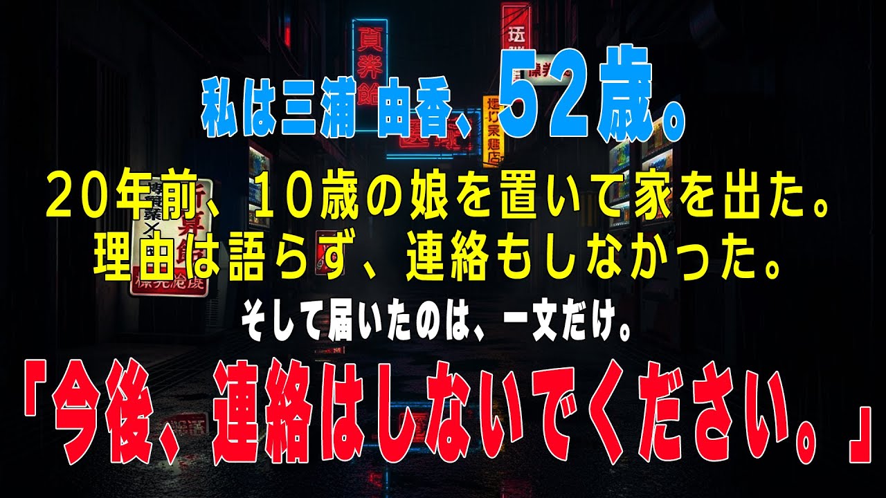 10歳の娘を置いて家を出た私は、20年後に「連絡しないでください」と言われた