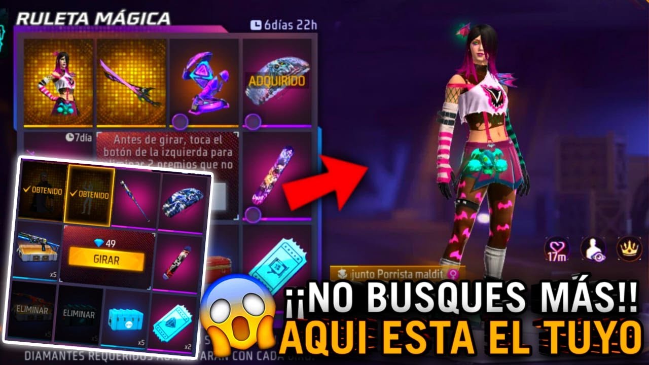 🔥PATRONES Como SACAR SKIN PORRISTA MALDITA a 9 DIAMANTES RULETA MAGICA 🤯 Agenda Semanal de free fire