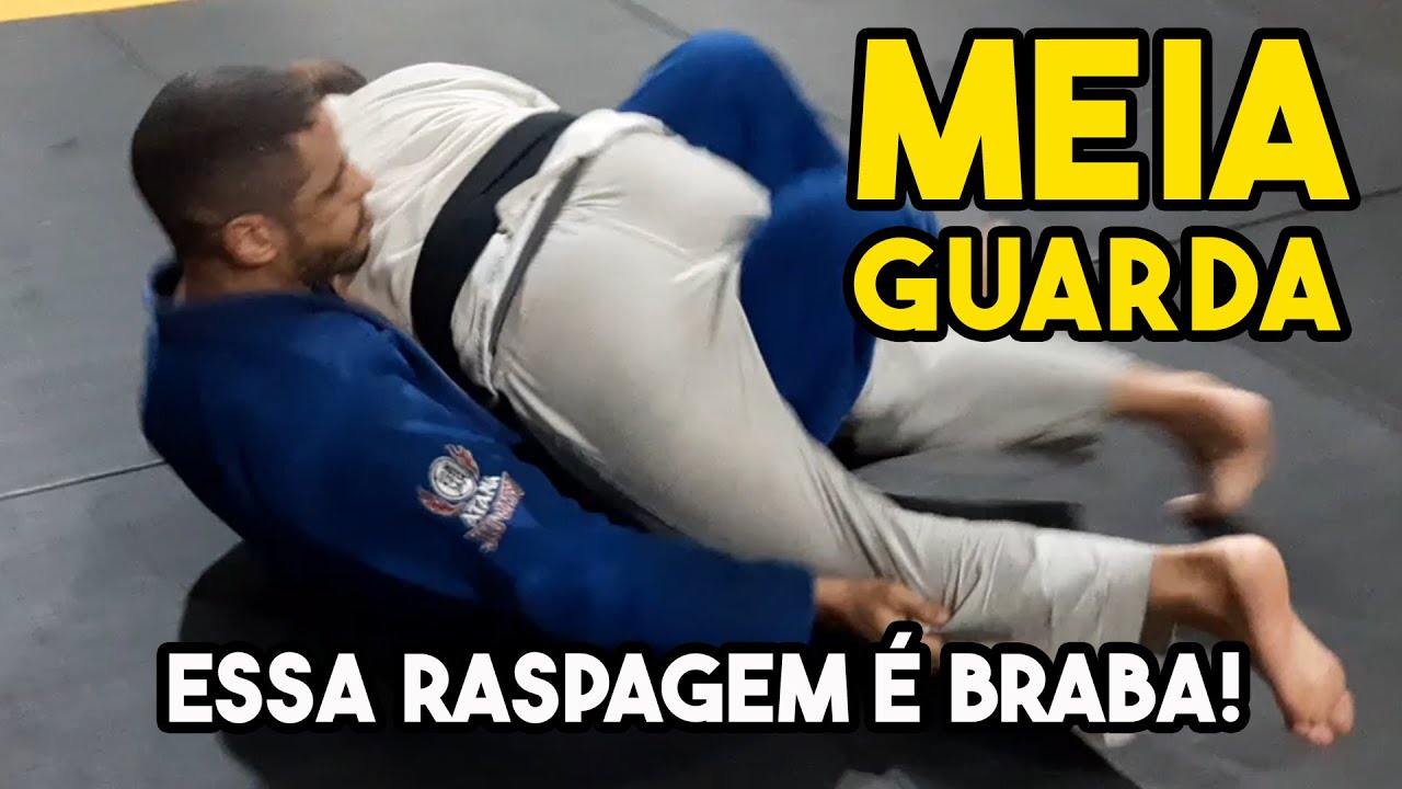 DESCUBRA COMO RASPAR NA MEIA GUARDA EMBORCADO JIU JITSU - Bônus Finalização no final