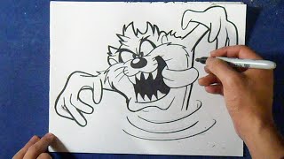 Cómo dibujar a Taz - Demonio de tazmania | How to draw tasmanian devil -  thptnganamst.edu.vn