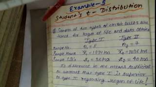 Student's T distribution example 5 in probability and statistics
