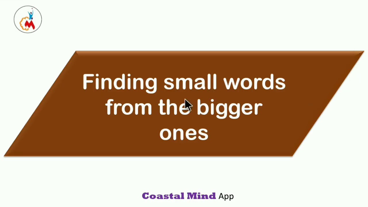 Finding small word from bigger one - YouTube