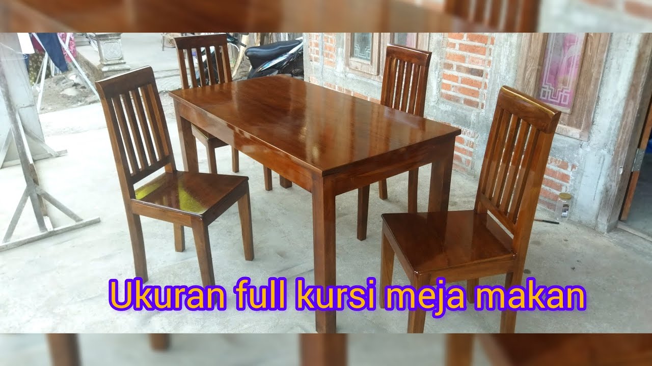 Full size simple semi-minimalist teak wood dining table and chairs