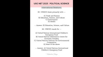 UGC NET 2025 | Political Science MCQs | International Relations #ugcnet2025  #politicalscience
