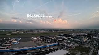 Watching the giant thunderstorm at airport from ATC tower.With airtrafficcontrolschiphol