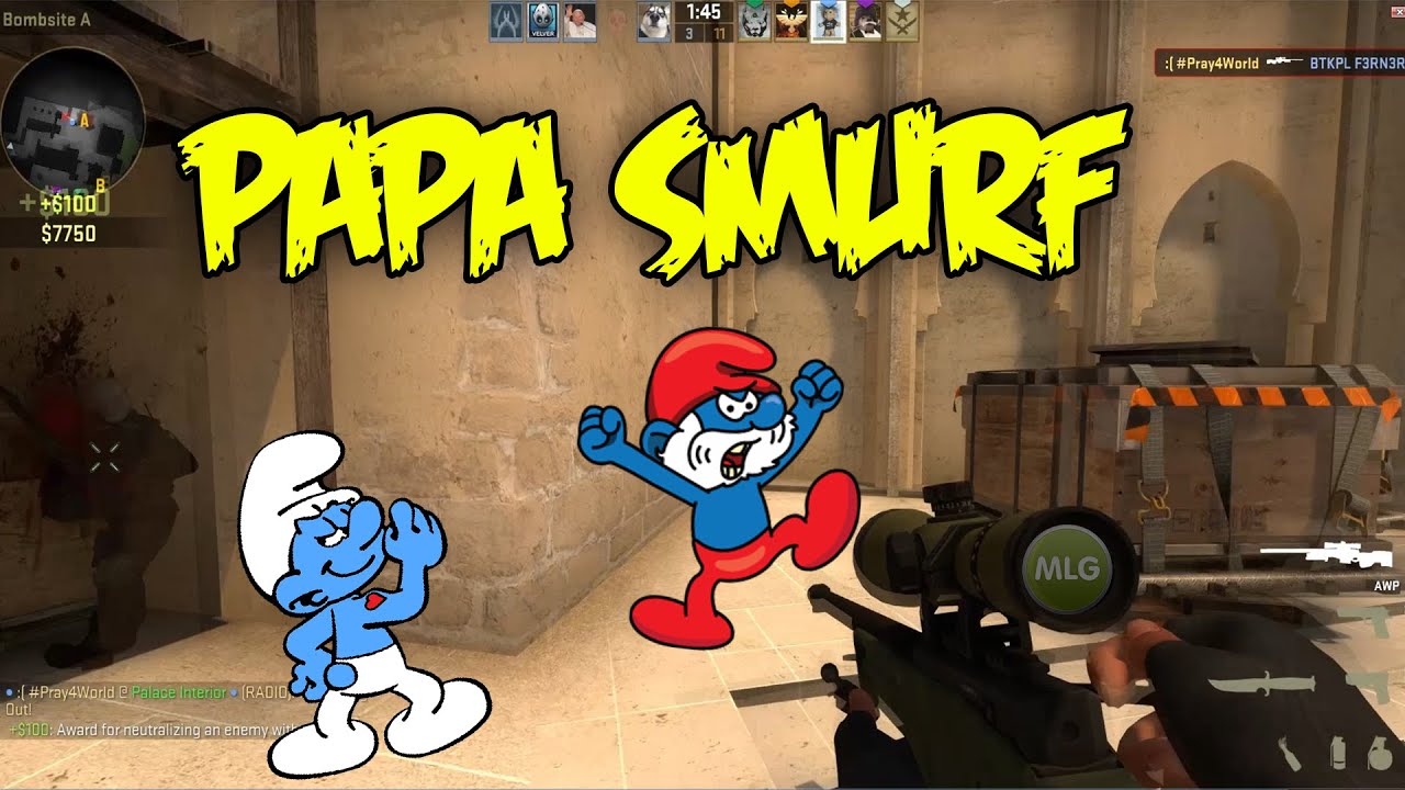 Papa Smurf #1 w/ friends (CS:GO) | CRAZY NOSCOPES , 360 SHOTS , BHOPS ...