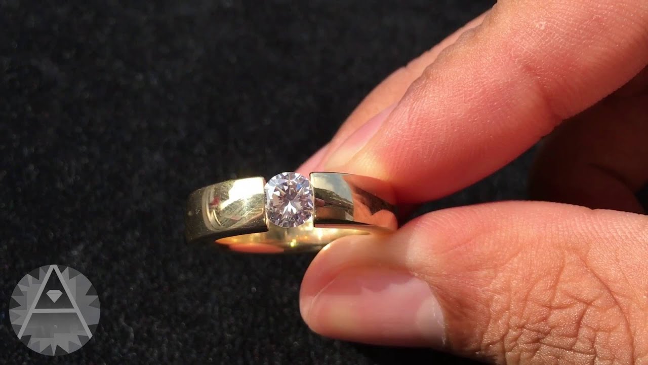 SPANNRING SOLITÄR BRILLANT 0,72ct. VVS 585/14K Gold Diamant Ring
