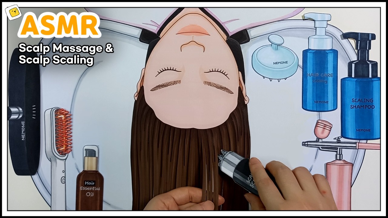 [💸paperdiy💸]Relaxing ASMR Hair Spa : Scalp Massage & Scalp Scaling for Sleep💤잠이 솔솔오는 두피각질제거🔇No music