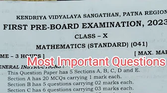 Class 10 Mathematics Pre Board Question Paper🔥🔥 | #ncert #boardexam @namasteidea