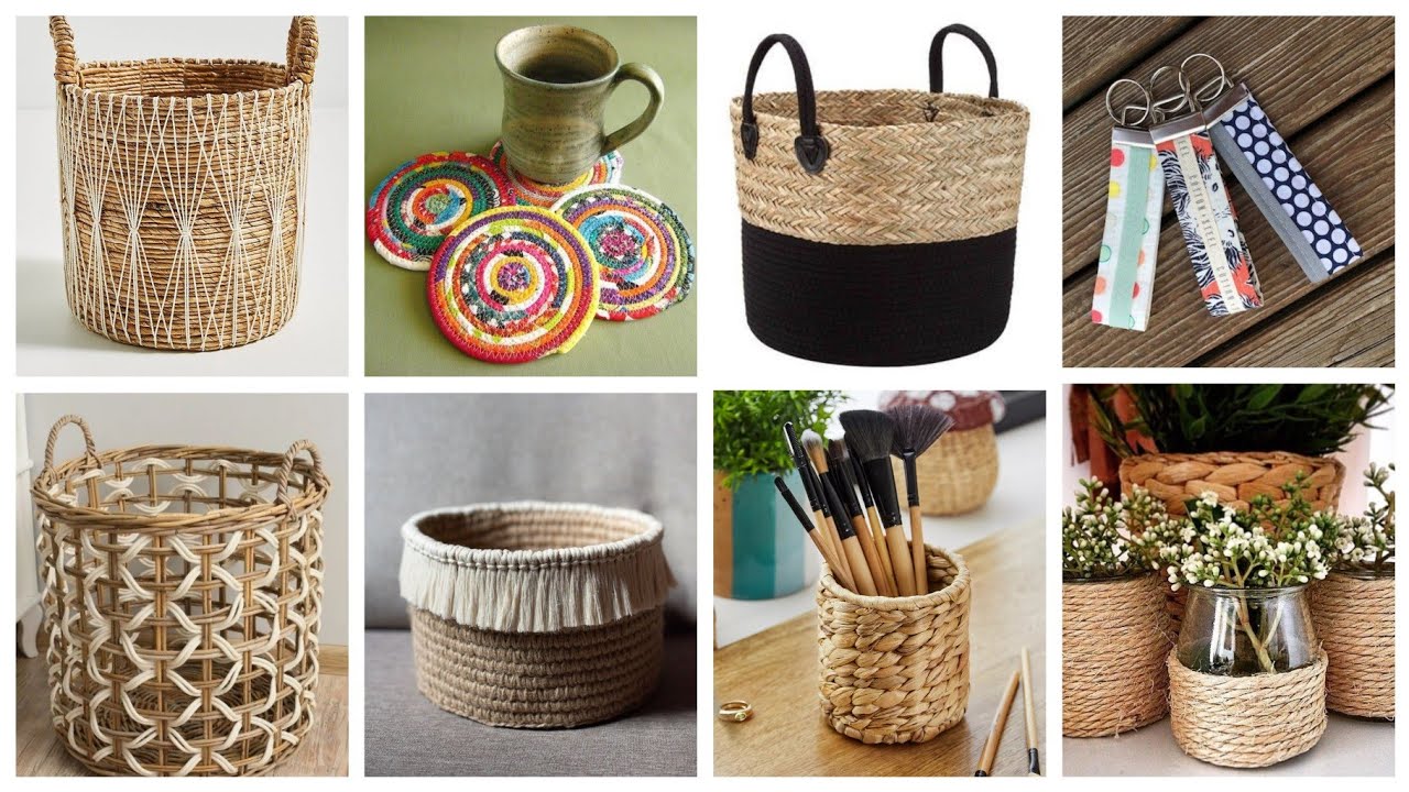 أفكار 💡عندك خيوط او قماش اصنعي ديكورات و منظمات بنفسك نظمي بيتك بأقل تكلفة #diy#craft