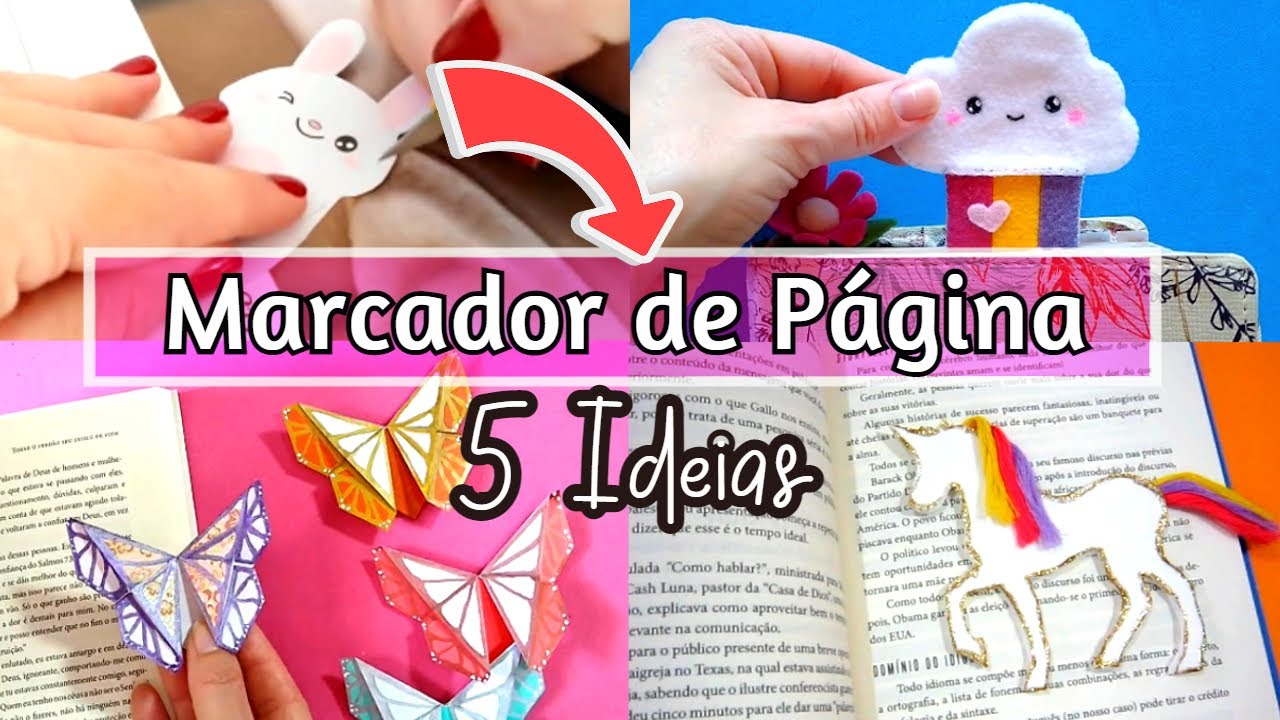 Como fazer marcador de página - 5 ideias - Volta às aulas - YouTube