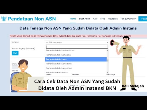 Cara Cek Data Non ASN Yang Sudah Didata Oleh Admin Instansi BKN