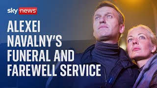Watch: Russian opposition leader Alexei Navalny's funeral and farewell service image