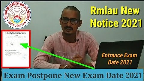 Rmlau Exam Postpone | Rmlau new exam date 2021 |B.A.B.Com, M.A, BSC Change Schedule |Rmlau Exam news