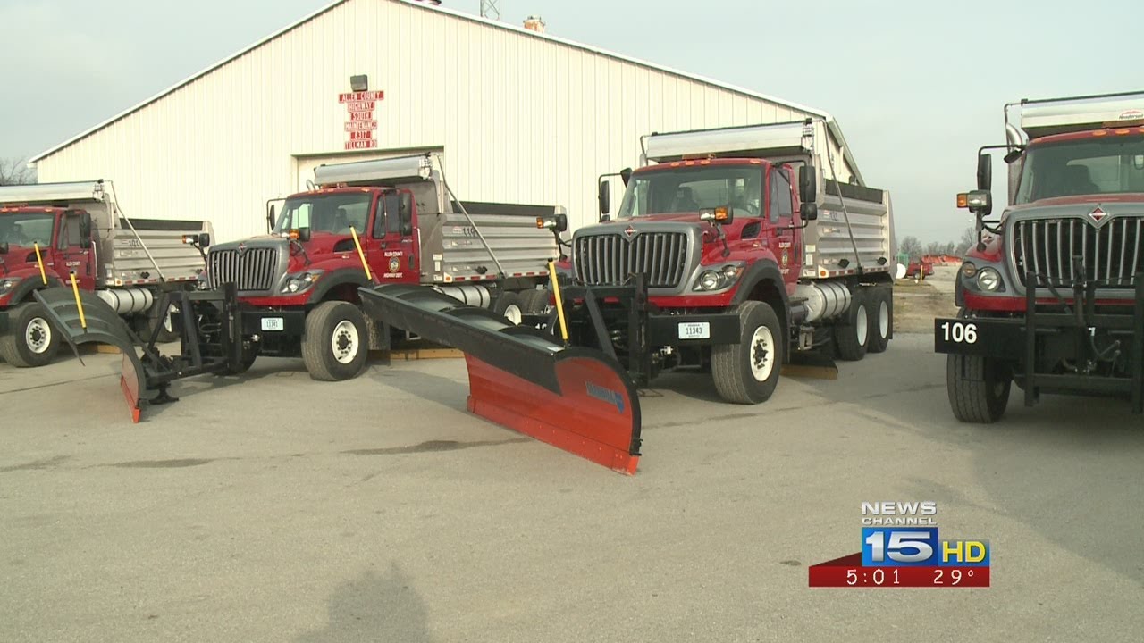 Road crews break in new snow plows - YouTube