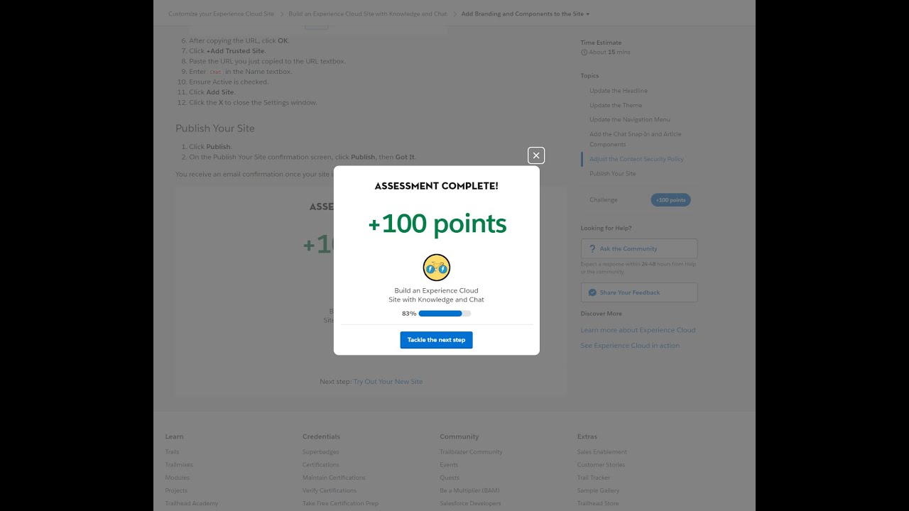 Build an Experience Cloud Site with Knowledge and Chat||Add Branding ...