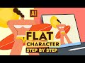 HOW TO DRAW A SPORTY GIRL FLAT CHARACTER | NO SKETCH. NO PHOTO. ADOBE ILLUSTRATOR TUTORIAL.