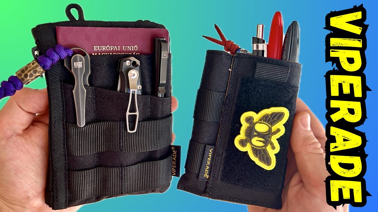Edc Wallet VE16R EDC Pocket Pouch With Strap, 5 EDC Pocket With 2 Zipper Pockets Pocket Ogranizer 348653