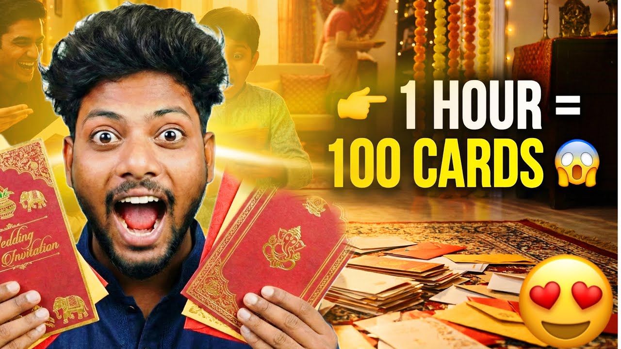 1 Hour Me 100 Shaadi Cards Fold – Family Challenge 💍🔥