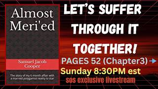 Almost Meri'ed by  Sam Cooper  (aka Jackie Overton-the Catfisher) Starting at page 52  Chapter 3