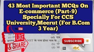 43 Most Important MCQs On E-commerce (Part-9) Specially For CCS University,Meerut (For  3 Year)