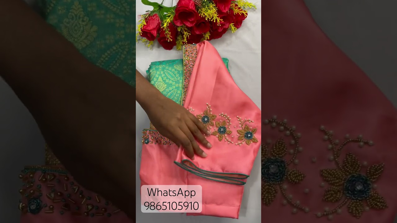 Simple aariwork blouse designs/new simple work design ideas