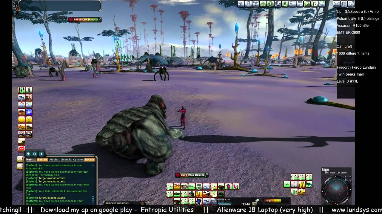 Entropia Universe - Feffox solo hunt HOF