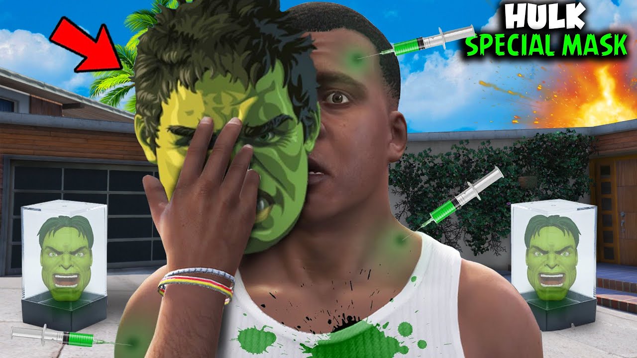 Franklin Wears Hulk Special Mask To change into Hulk In GTA 5 Telugu | 