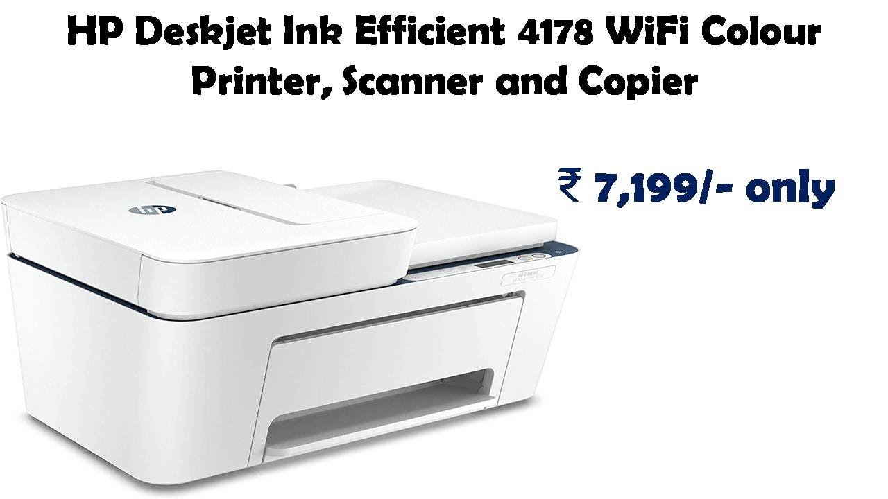 HP Deskjet Ink Efficient 4178 WiFi Colour Printer, Scanner and Copier reviews - YouTube