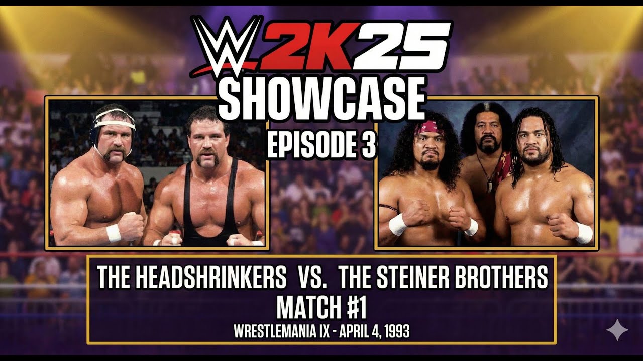 FRANKENSTEINER at WrestleMania?! 😱 Steiner Bros vs. Headshrinkers | WWE 2K25 Showcase Ep
