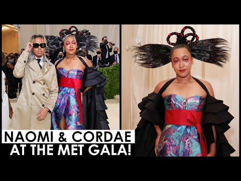 Naomi Osaka attends first Met Gala with boyfriend Cordae in custom