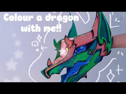 P2: Colour a dragon with me!!🍄🍃✨