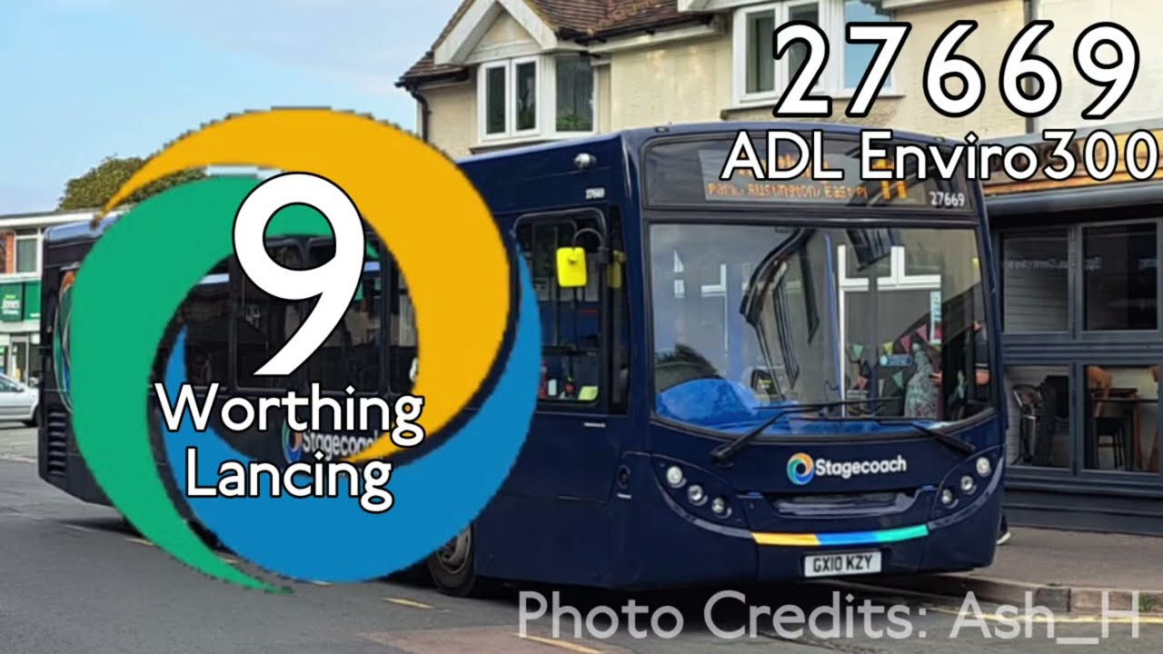 27669 || 9 From Worthing to Lancing || Enviro300 || Worthing 