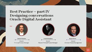 Best Practice Oracle Digital Assistant part 4 of 6 designing conversations