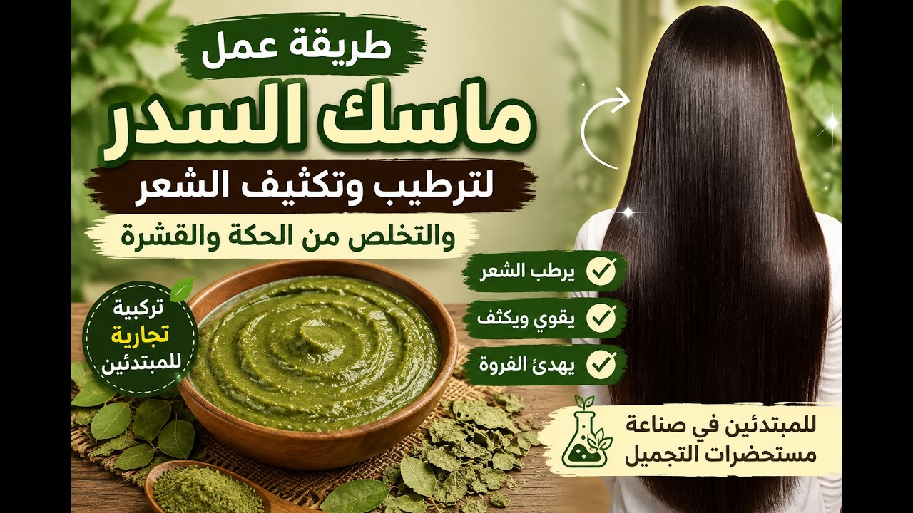 طريقة عمل ماسك السدر لترطيب و تكثيف الشعر و التخلص من القشرة للمبتدئين في مستحضرات التجميل