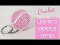 LLAVERO PELOTA de TENIS de GANCHILLO. CROCHET TENNIS BALL KEYCHAIN.