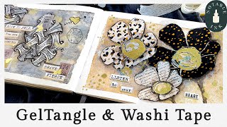 GelTangle & Washi Tape   Art Journal Flip Through