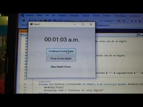 Práctica42 Reloj digital usando el control Timer.