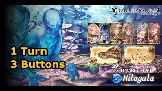 [GBF] Guild War June 2022 - Nightmare lv90 (solo, 1 Turn, 3 Buttons)