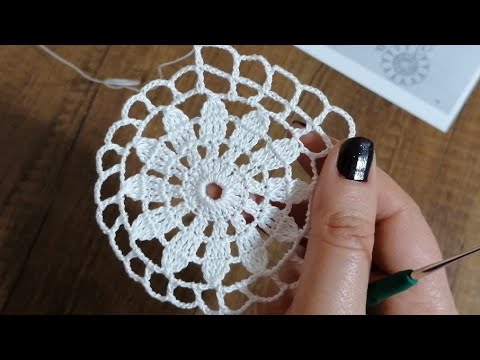 Tığ işi Örgü Büyük Yuvarlak Dantel Modeli Yapımı & Crochet knit round tablecloth Part 1