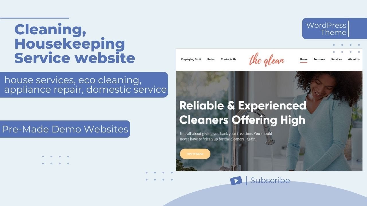 Housekeeping Washing Service Website | Cleaning Company Website | The Qlean WordPress Theme