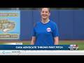 CASA advocate throws first pitch at at Shuckers game