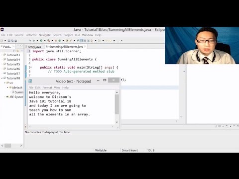Dickson's Java101 Tutorial 18 -  Array - Summing All Elements