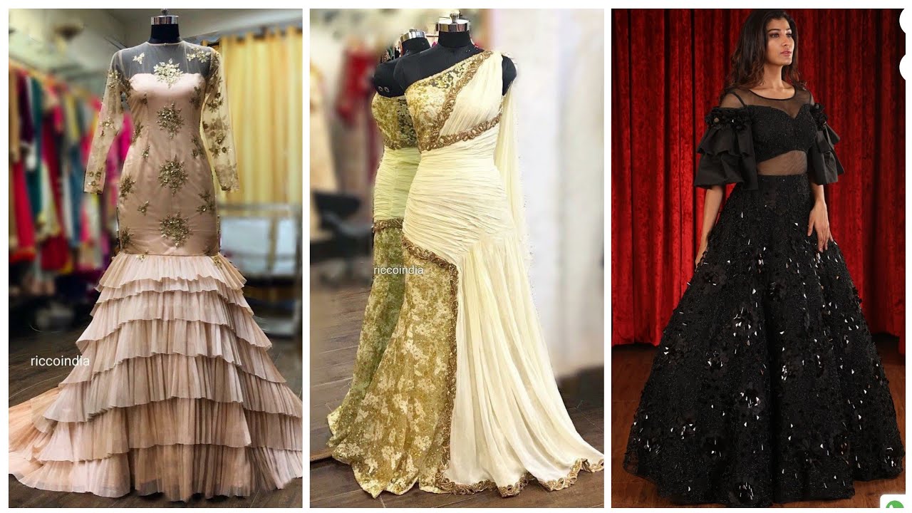 Pin by Wardrobe by Elsa on Gowns & party wears | Long gown dress, Saree  dress, Indian gowns dresses