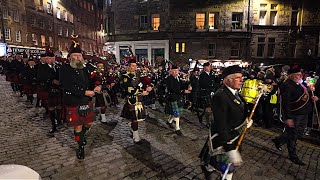 Massed Pipes & Drums Parade, Edinburgh Hogmanay 2023