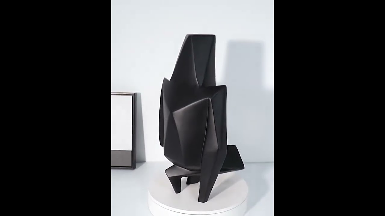Warmly Design Geometric Human Sculpture Art Black Abstract Figurine Home Decor