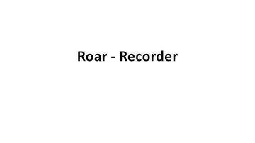 Roar (Katy Perry) - Recorder Music