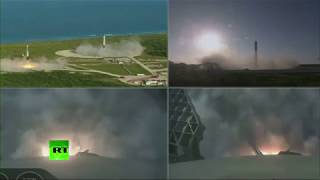 SpaceXs 1st successful booster launch & rocket re-entry & landing!