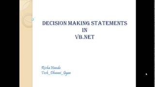 Famous Decision Making Statements in VB.NET(if-else) Wealth